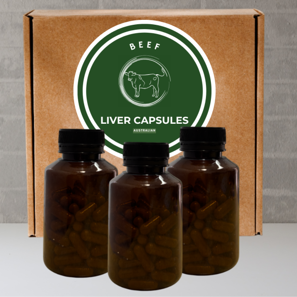 Freeze Dried Certified Organic Australian Beef Liver Capsules [12 x 120 capsules]