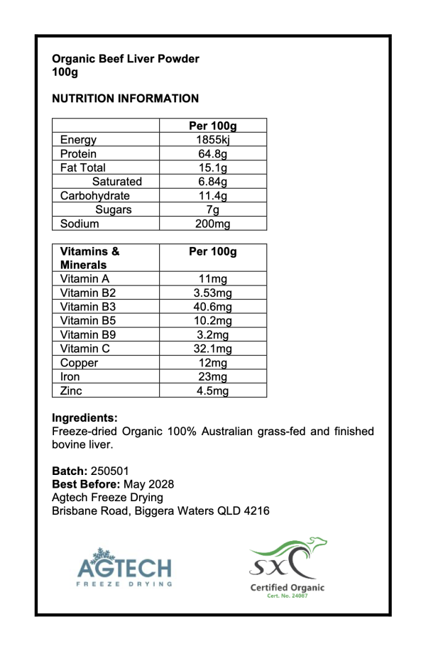 Beef Liver Powder - Certified Organic - 5kg/15kg - Image 2
